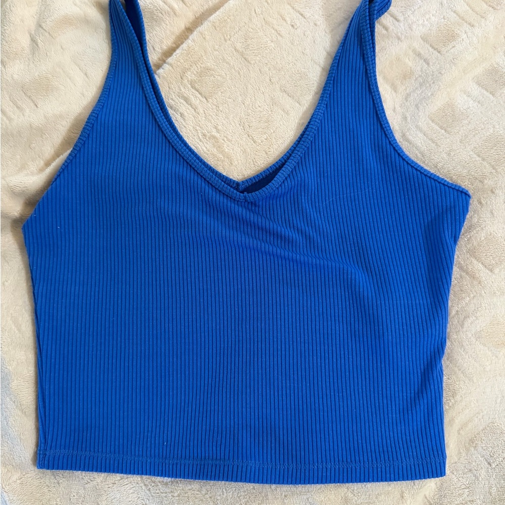 Hollister Royal Blue Ribbed Crop Top